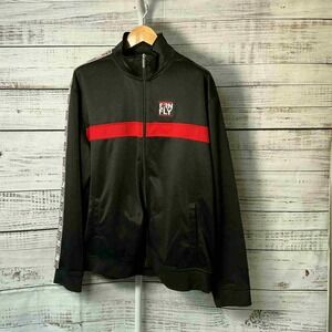 Born‎ Fly Mens Black Red Stripe Track Jacket Full Zip Sz 3X Large Athletic